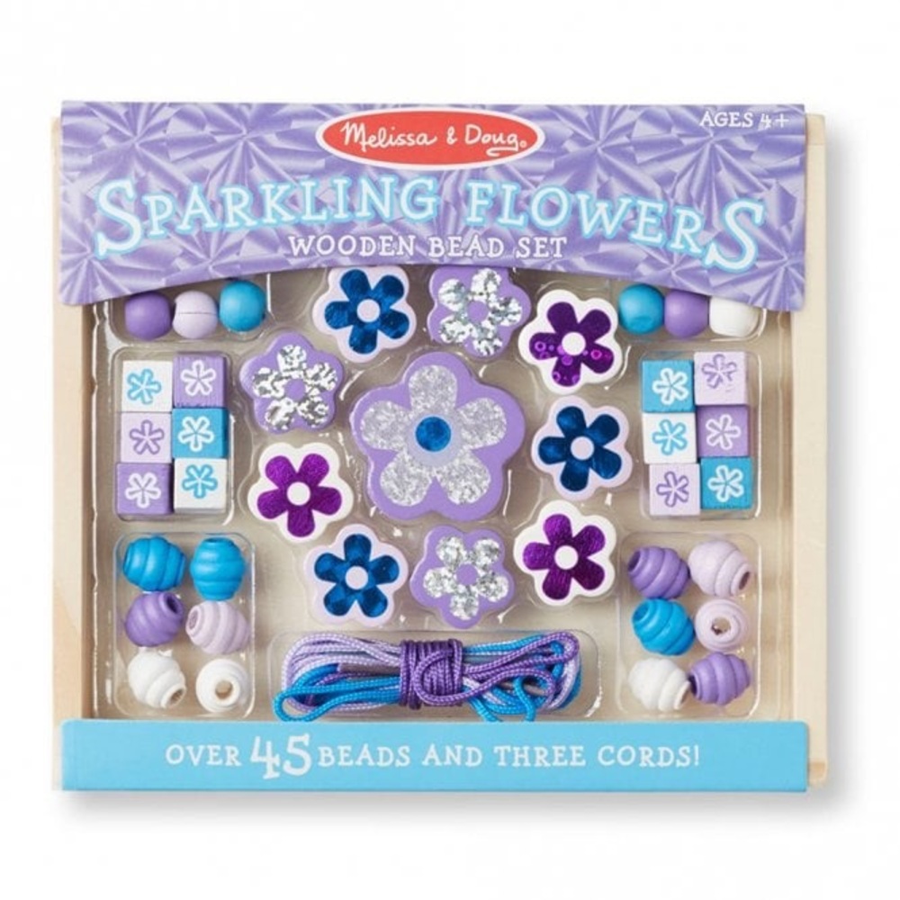 Melissa & Doug Sparkling Flowers Wooden Bead Set